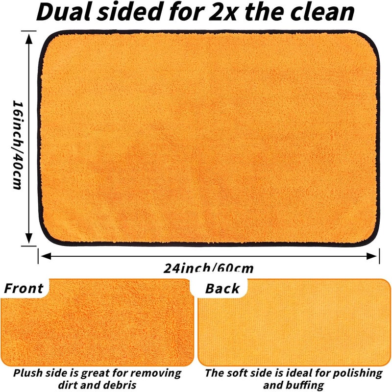 UZLU 20 Pack Microfiber Car Drying Towel, 15.7 x 23.6 Inch Car Microfiber Cleaning Towels Bulk, Lint-Free, Quick Drying, Dual-Sided Detailing Buffing Polishing Waxing Soft Towels for SUV, Truck and Boats - Image 3